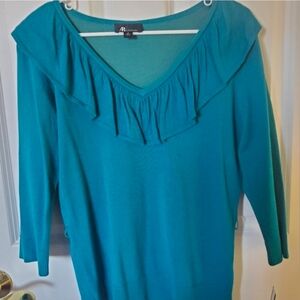AB Studio Turquoise Knit Top